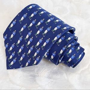 Vintage Alynn Blue Golfer Men’s Silk Tie Classic